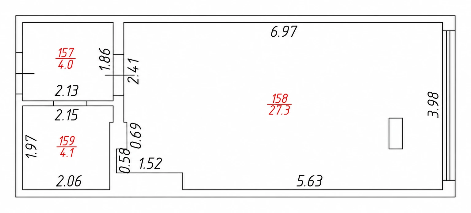Студия - 35,4 м²