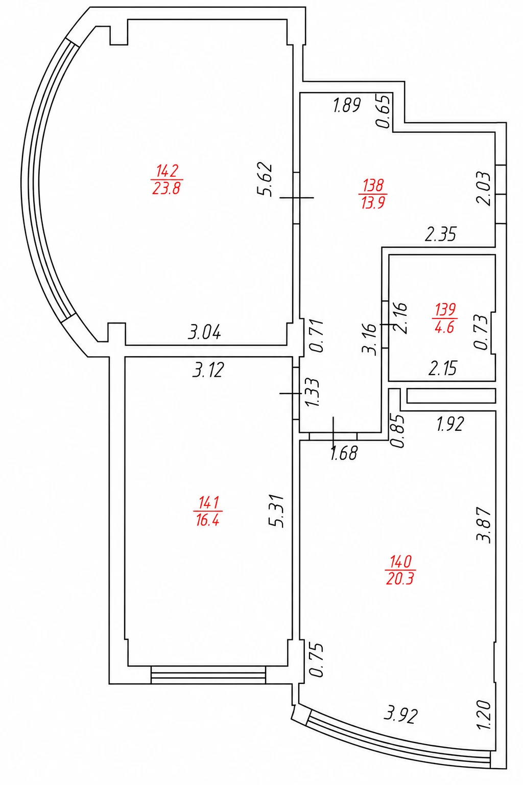 3-комнатная - 79,0 м²