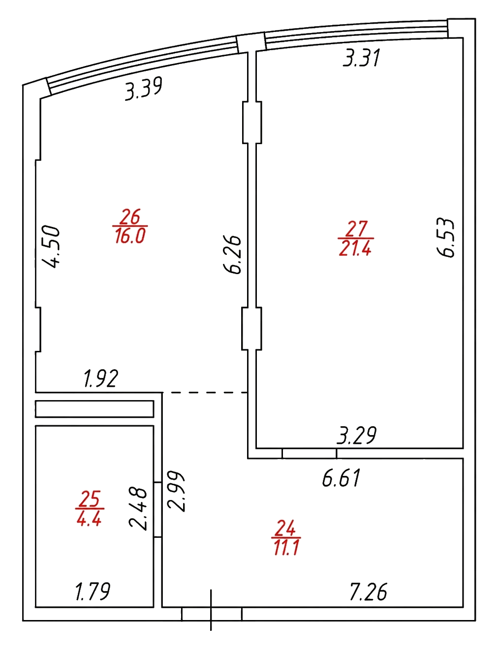 2-комнатная - 52,9 м²